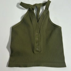 FP Movement Free People Free Throw Henley Tank Army Green M/L